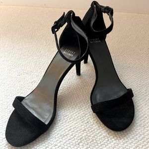 Stuart Weitzman Black NunakedStraight Sandal Heel